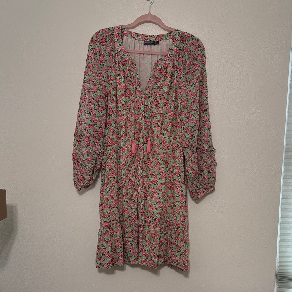 Vineyard Vines Pink and Green Floral Long Sleeve Dress